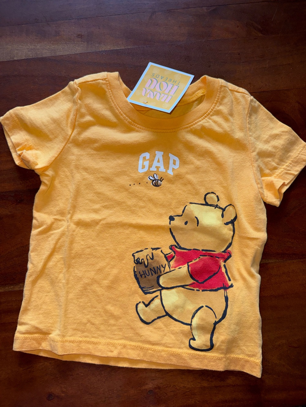 GAP Kids Yellow Winnie the Pooh Tee with Red Accent